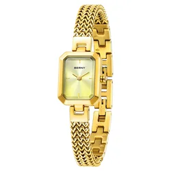 BERNY Gold Watch for Women Mini Square squisito Versatile orologio da donna orologio da polso con bracciale di gioielli di moda di lusso per le donne