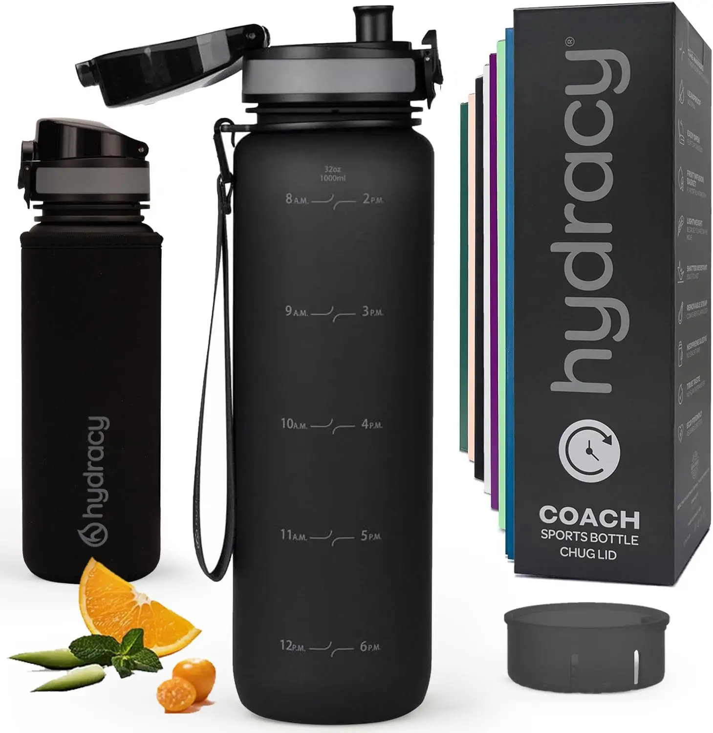 

Large Water Bottle with Time Marker for Gym Fitness Sports Outdoor