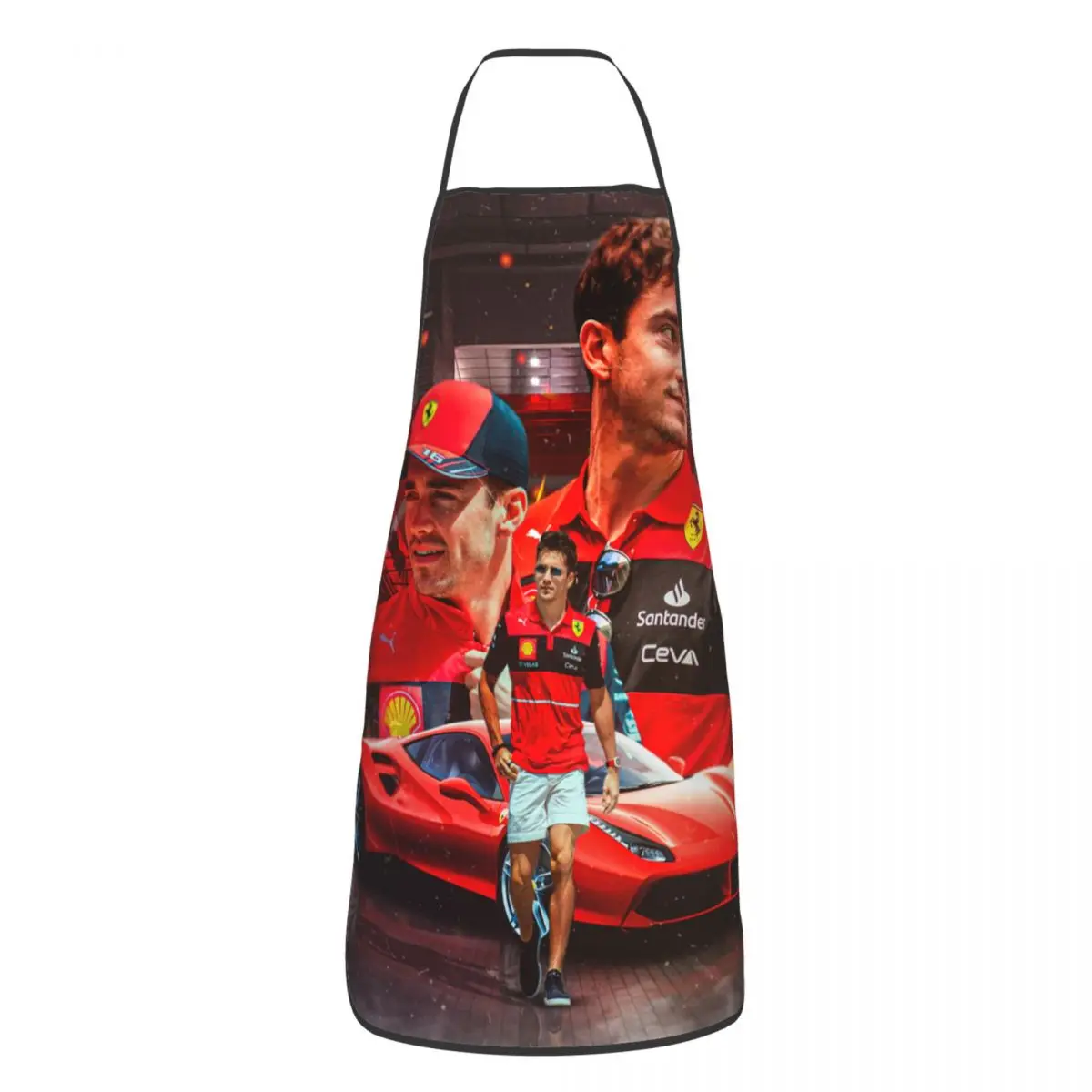 Monaco Racer Leclerc Charles Apron for Women Men Unisex Bib Formula One Race Cooking Kitchen Tablier Cuisine Chef Painting