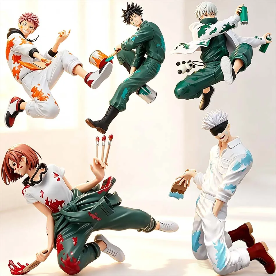 Auf Lager Graffiti Battle Jujutsu Kaisen Anime Figur Fushiguro Megumi Kugisaki Nobara PVC Actionfiguren Modell Coole Spielzeuge