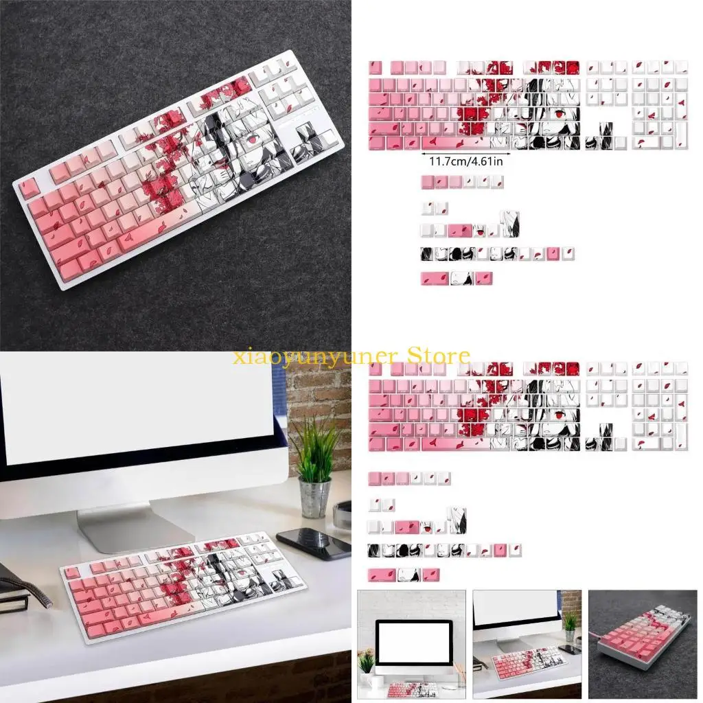 

P9JB боковая гравировка с подсветкой клавиш 136 КЛЮЧ КЛЮЧ, Cartoon Girl Keycap для механской клавиатуры Увеличивает ночное