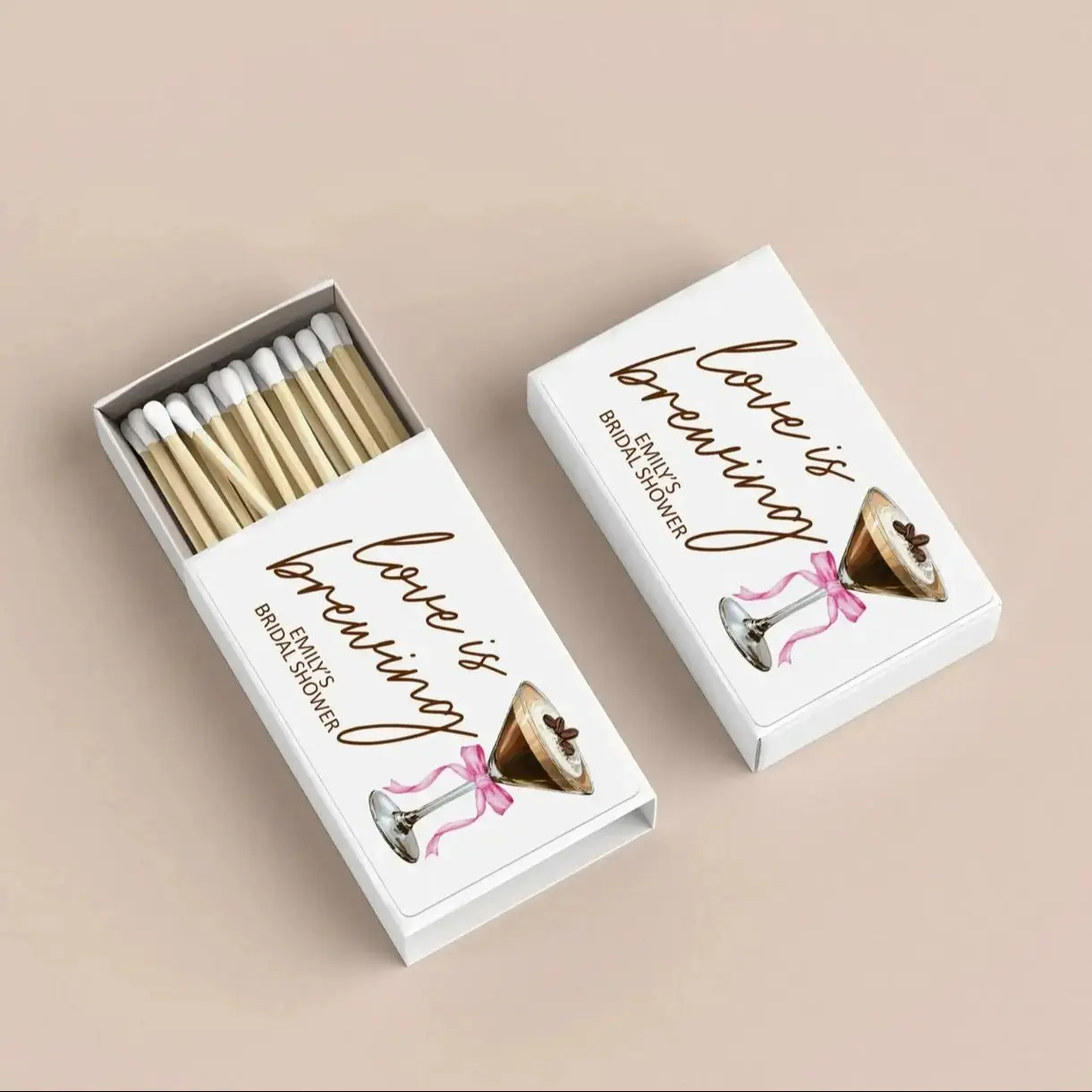 

Сувениры для девичника «Любовь кипит» / Декор для девичника с кофейной тематикой / Украшения для девичника «Любовь кипит» / Оптовые коробочки для спичек