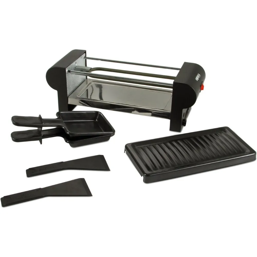 Grilling Set - Partyclette Grilling To Go Set - Suitable for Cheese, Meat, Fish, and Vegetables - Portable Non-Stick