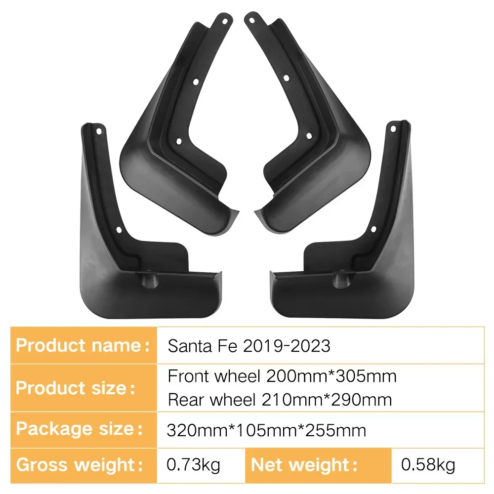 For Hyundai Santa Fe 2019-2023 Fender Tile Auto Parts car accessories 4runner accessories fender flares mud flaps