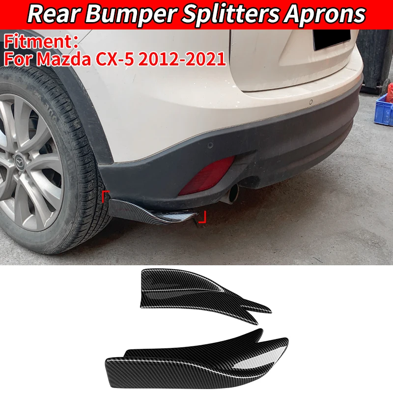 For Mazda CX-5 2012-2021 Car Bumper Front And Rear Lip Spoilercorn Diffuser Splitter Carbon Fiber Look Fender Scratch Protector