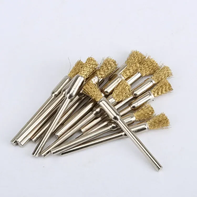 Brosse de polissage en fil d'acier, 25 pièces, 5mm, en laiton, pour perceuse électrique, outils de livres