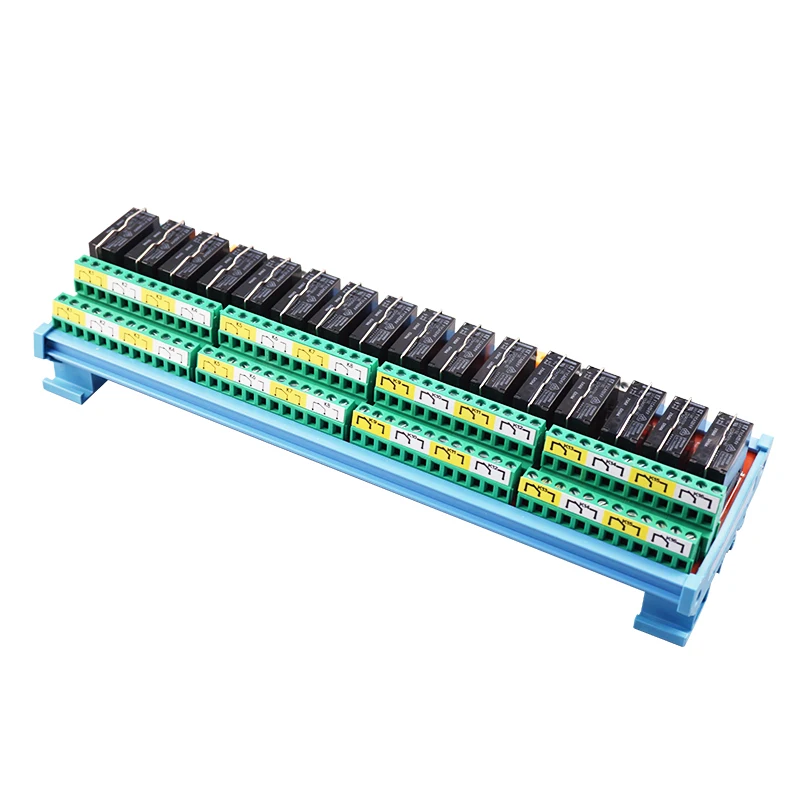 16 Channels 2NO 2NC  Dual Group Relay Module   5A /24V DPDT Anti-interference Compatible with NPN/PNP for PLC