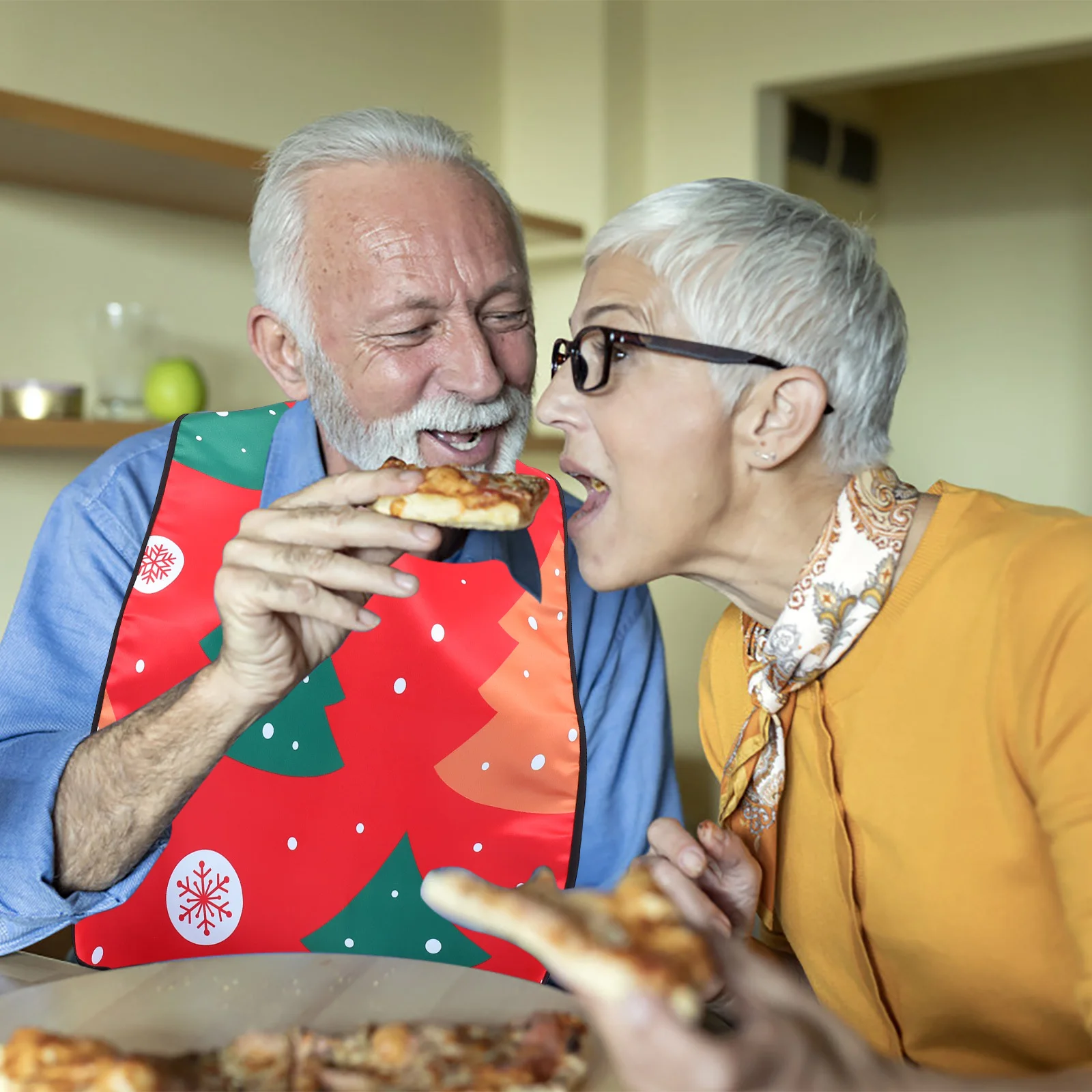 

Elderly Bib Washable Mealtime Protector Adult Waterproof Oil Proof Easy Clean Universal Feeding Aid for Men and Women