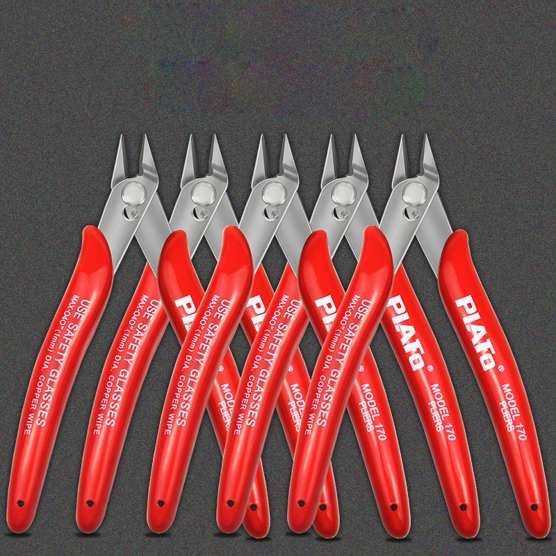 كماشة قطع الأسلاك الصغيرة كماشة قطع الأسلاك والكابلات العملي كماشة بأنف مسطح 170 لتقوم بها بنفسك أداة تشذيب شطبة القاطع كابل القراص