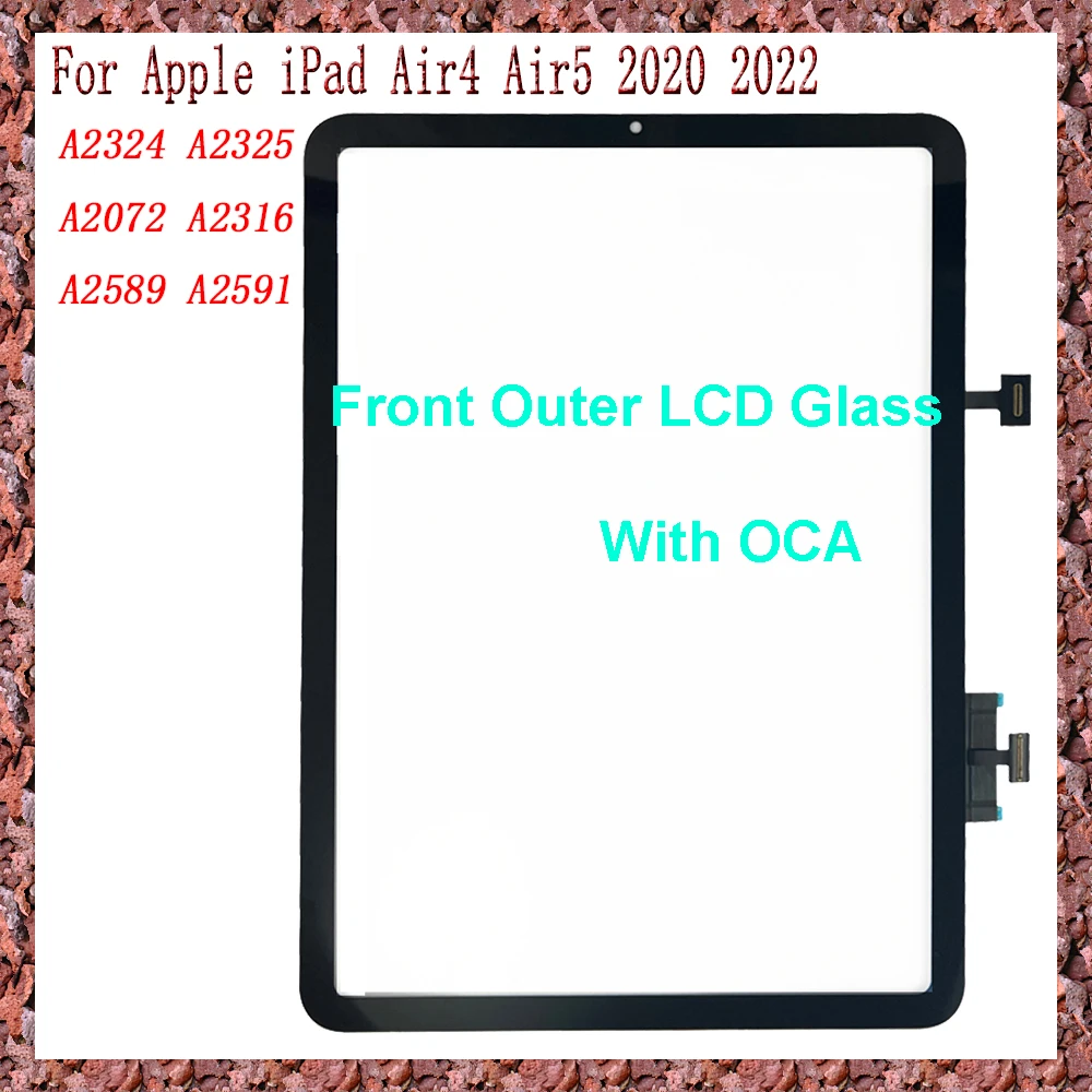 For Apple iPad Air 4 5 Air4 Air5 2020 2022 A2072 A2316 A2589 A2591 A2324 A2325 Touch Screen Digitizer Sensor Outer Glass Panel