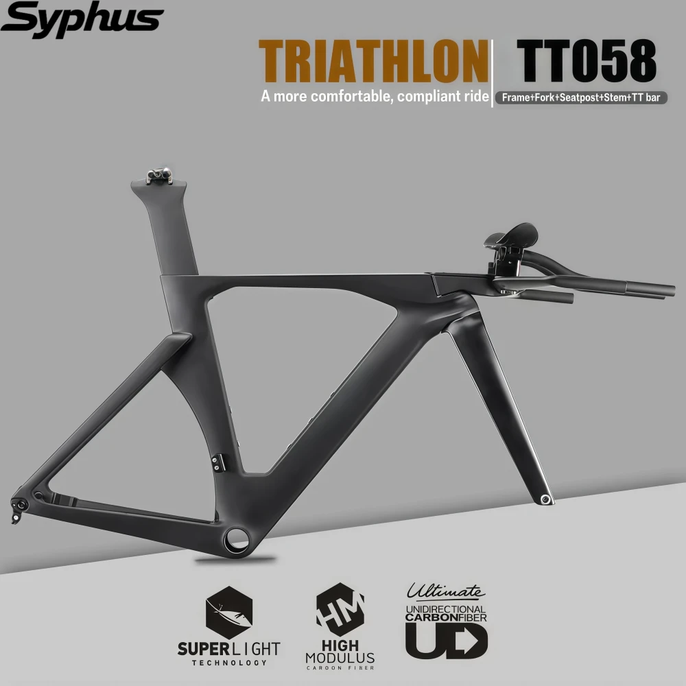 

Syphus Carbon Triathlon Frameset Road Bike Disc Brake Time Trial Triathlon Bike Frame Aero Triathlon Carbon TT Frame Road Bike
