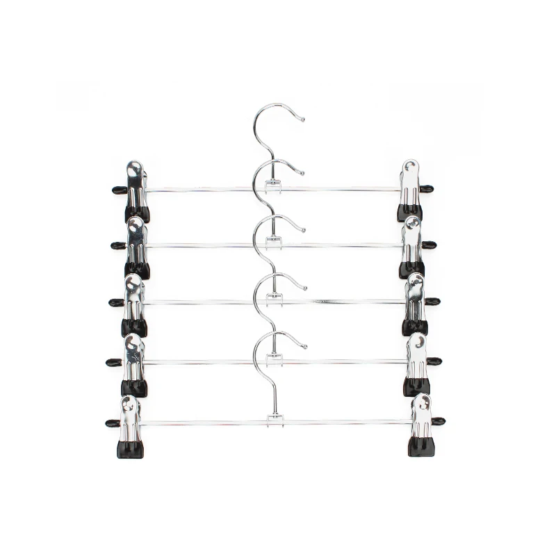 10Pcs/Lot Hangers For Clothes Stainless Steel Clip Stand Hanger Pants Skirt Kid Clothes Adjustable Pinch Grip Traceless Hanger