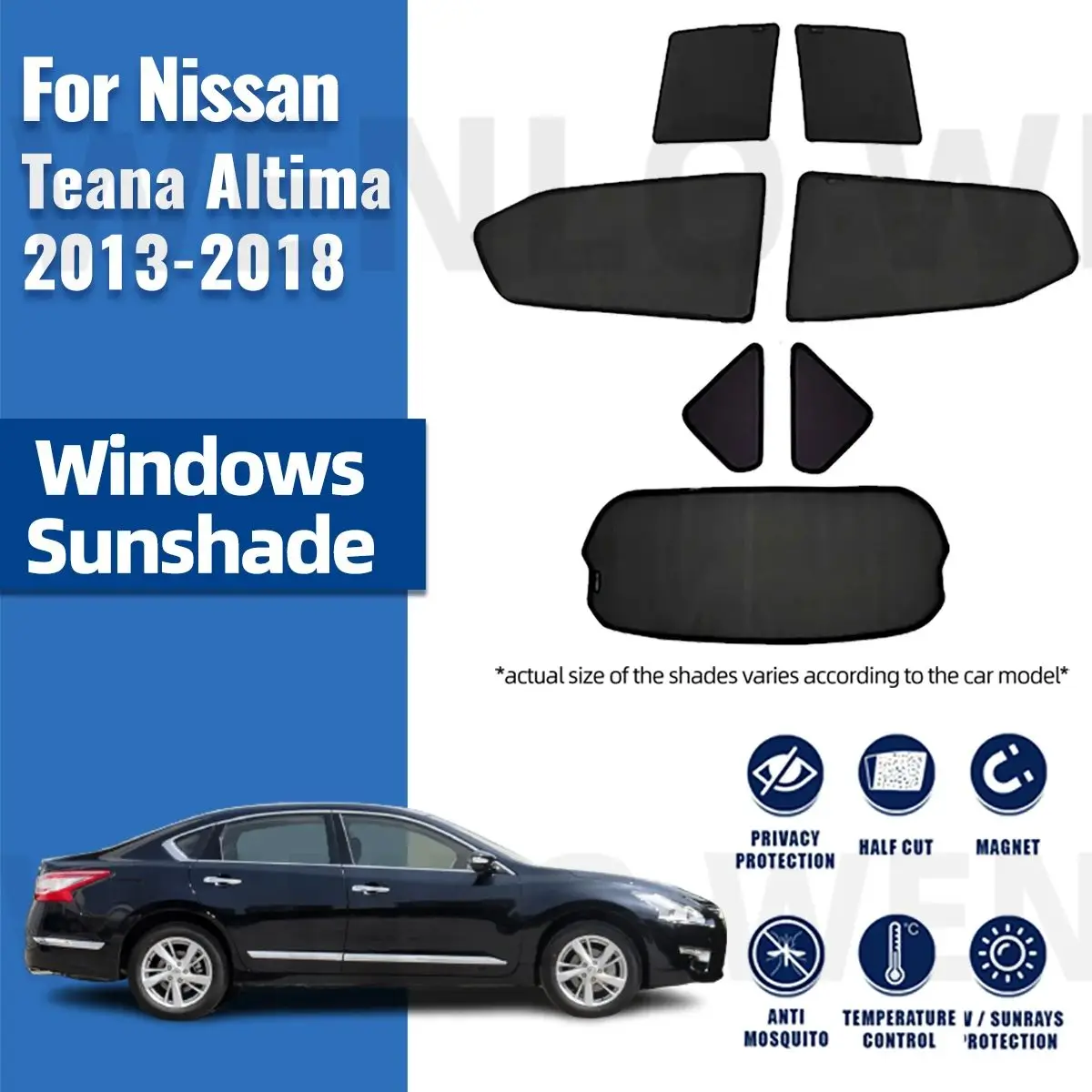 

For Nissan Teana Altima L33 2013-2018 Car Sunshade Shield Front Windshield Curtain Rear Side Baby Window Sun Shade Visor