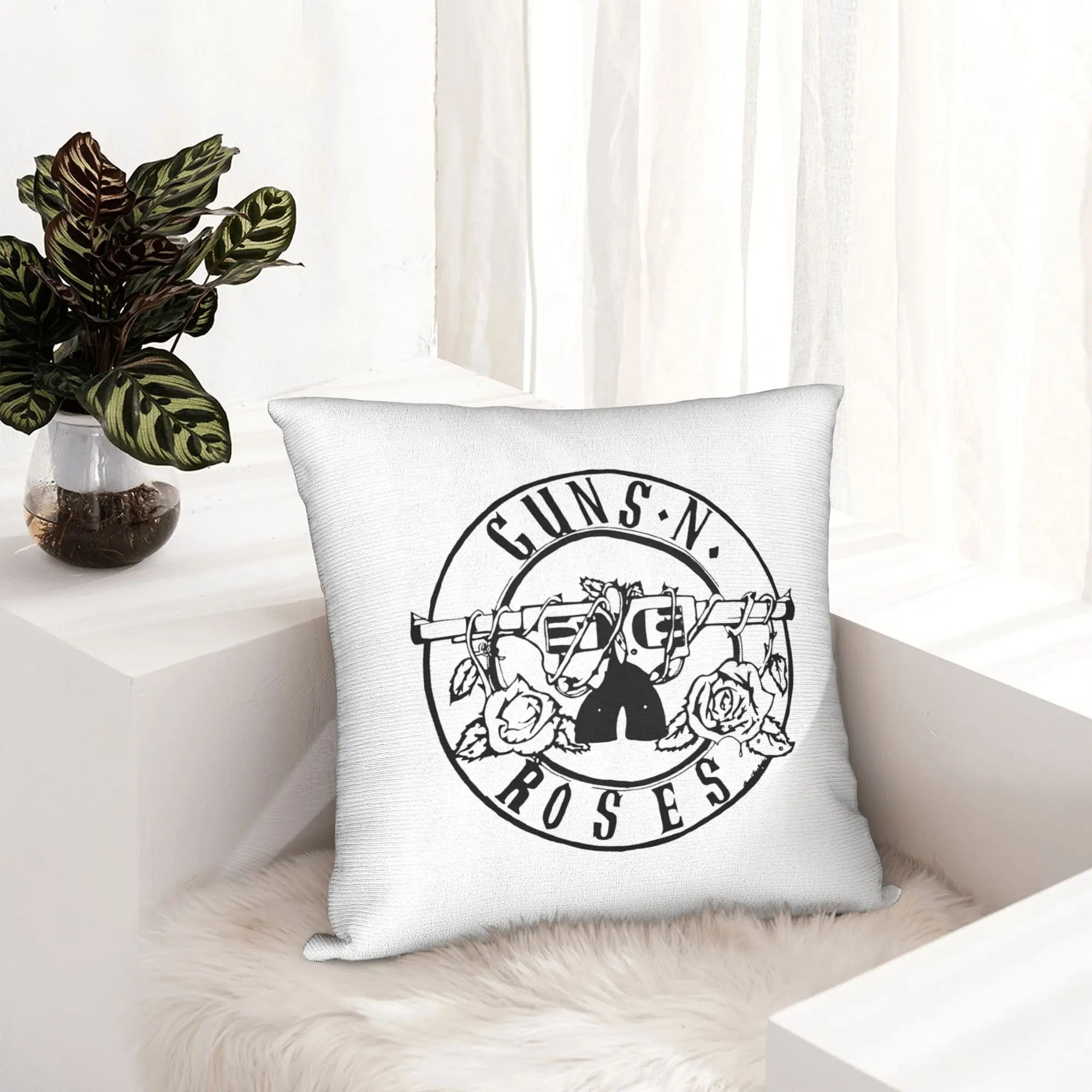 G-Guns N Roses Rock Pillowcase Double-sided Printing Polyester Cushion Cover Decor  Pillow Case Cover Home Zipper 45*45cm