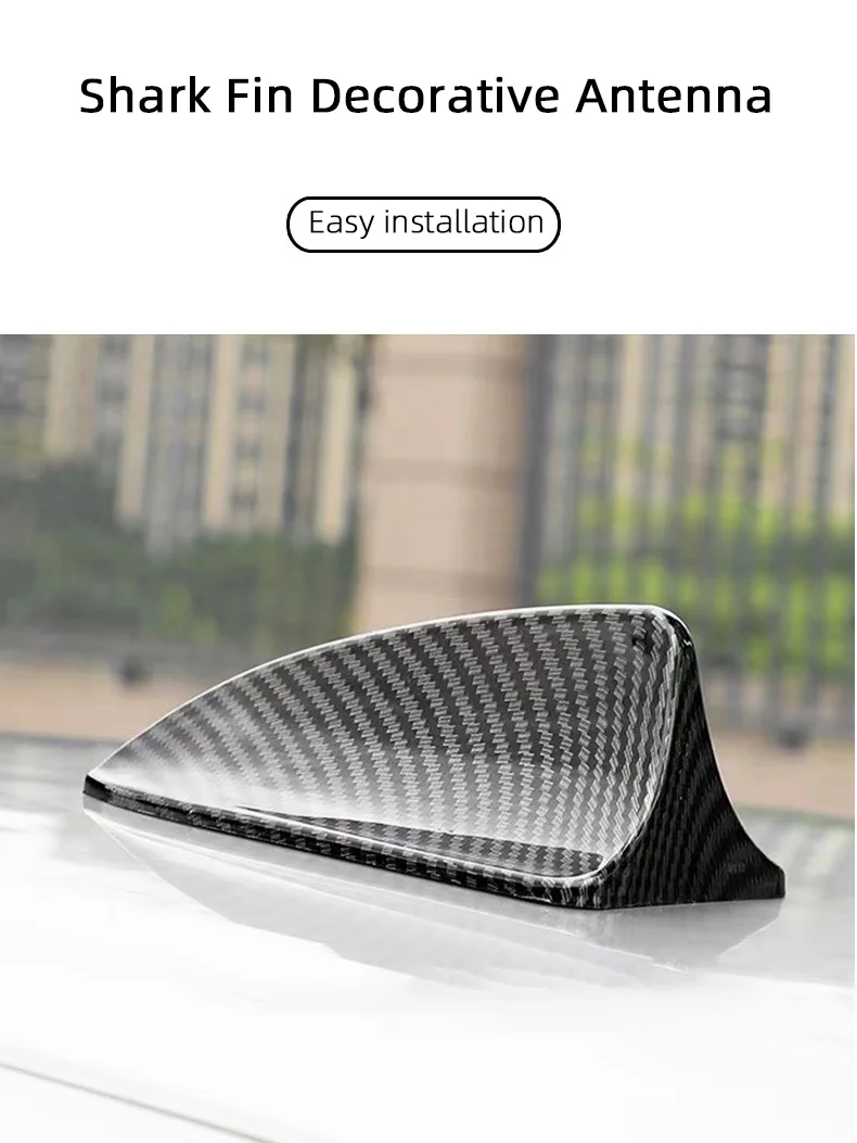 Carbon Fiber Universal Styling Fashion Car Shark Fin,Car Radio Shark Fin Car Top Shark Antenna Radio Signal Amplifier Aerials