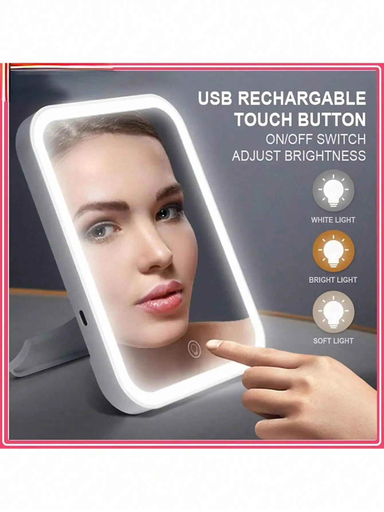 Light Up Your Beauty Routine: LED Makeup Mirror With Adjustable Dimming, Rotating & Storage - USB Vanity Mirror