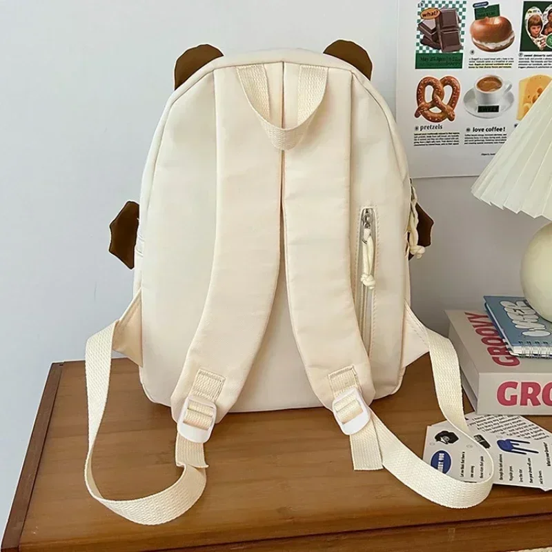 Cute Cartoon Animal Capybara Patterns Backpack Large Capacity Commuting Lovely Adjustable Curved Shoulder Strap Soft Handle