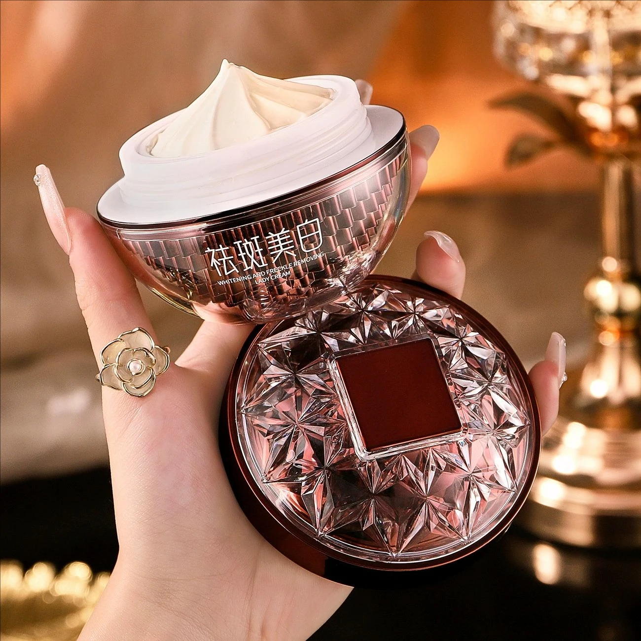Lady Face Whitening Cream for Dark Spots Scars Brightening Face Moisturizer Day & Night Anti-Blemish Care for Women Korean