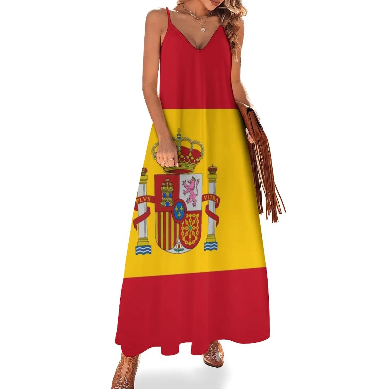 

Spanish National Flag Sleeveless Dress womens clothing Dresses gala