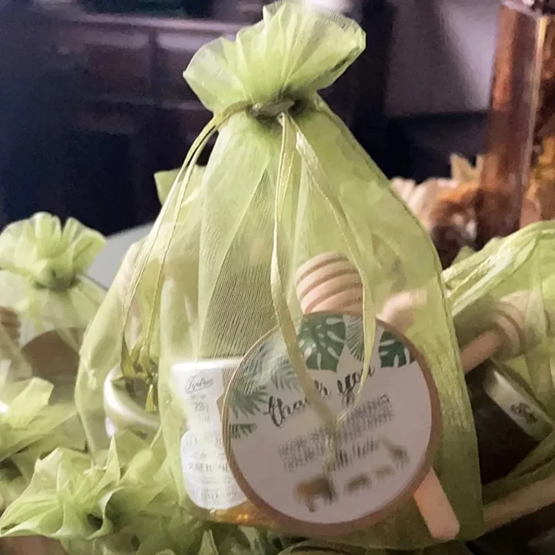 New Product Explosion Olive Green Organza Bags White Jewelry Gift Bags Candy Pouches Christmas Wedding Party Packaging Small Bag