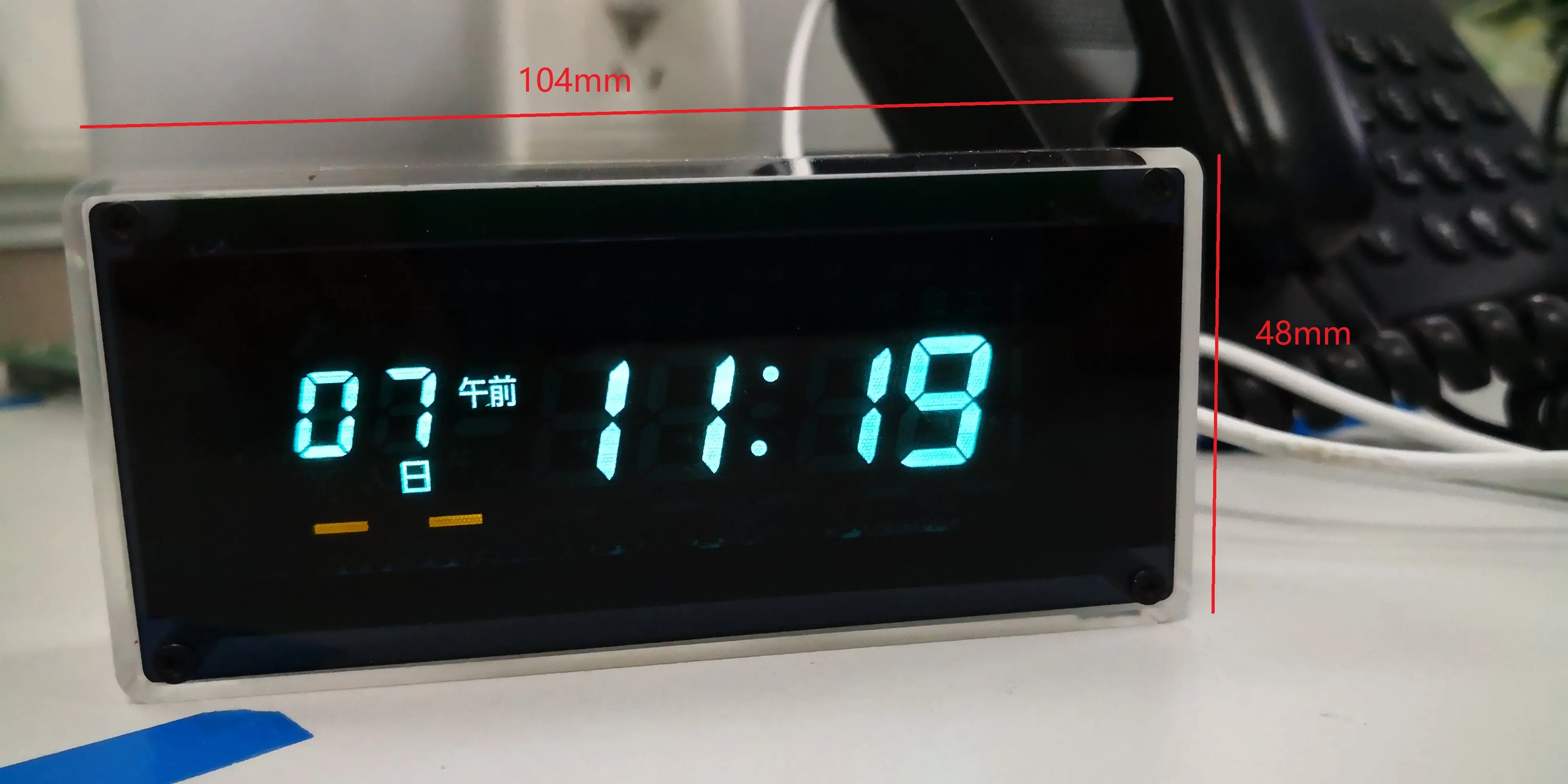 Desktop VFD Clock Vacuum Fluorescent Screen Clock VFD Clock WIFI Clock Supports Daylight Saving Time