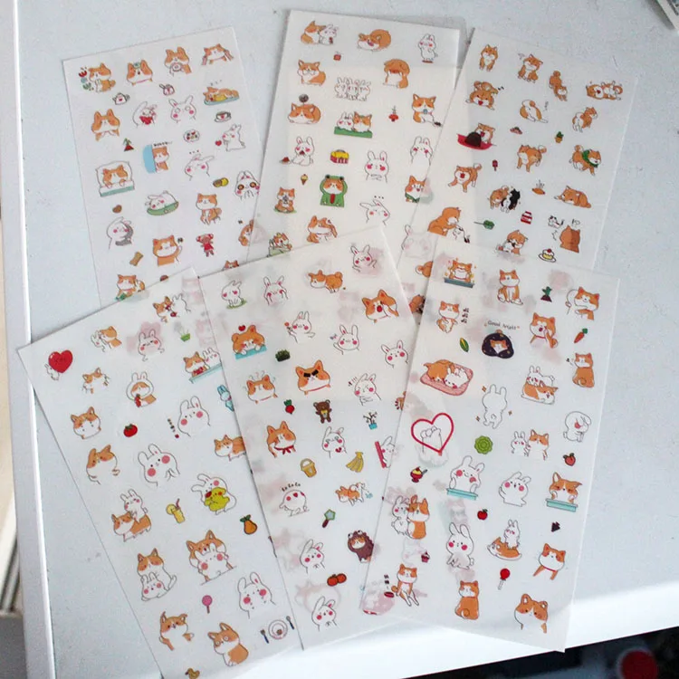 Cookie Mädchen Katze Pflanze Haustier Wasserdichte Hand Konto Flache Telefon Fall DIY Aufkleber Malerei Scrapbooking Material – Detail 10