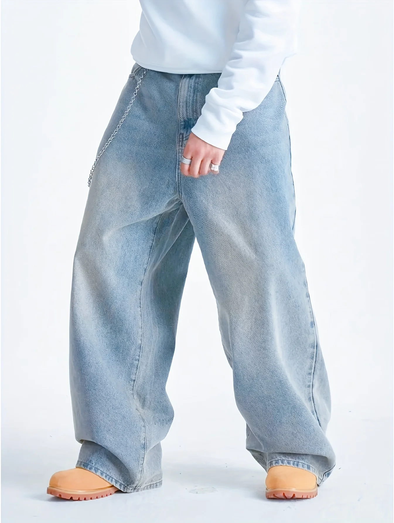 Jeans larghi da uomo Jeans da skater hip-hop Pantaloni da skateboard da ballo vintage Jeans larghi in denim Regalo per fidanzato