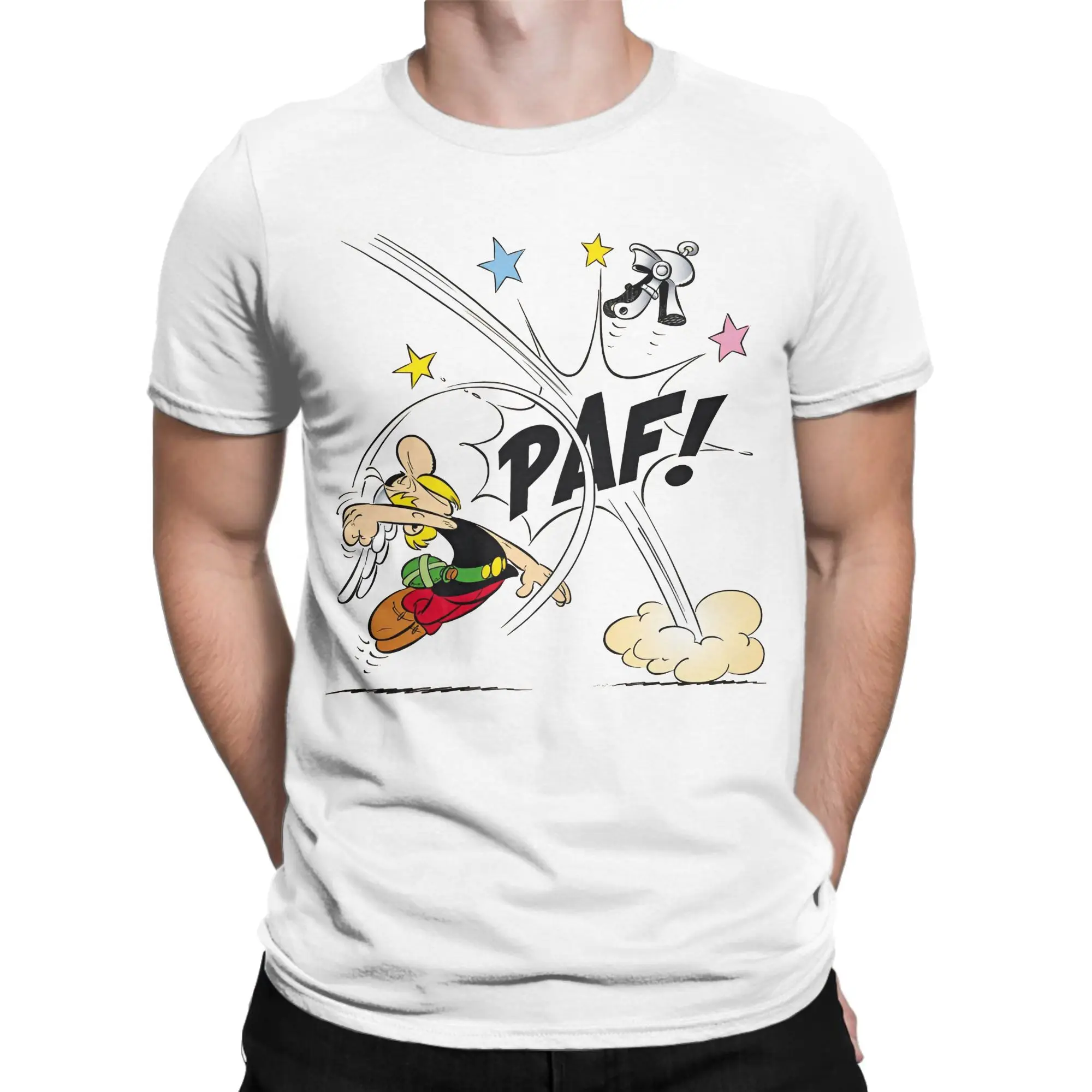 تي شيرت رجالي من Asterixes قبضة برباط تي شيرت كارتوني Obelixes ملابس قطنية مضحكة بأكمام قصيرة ورقبة دائرية تي شيرت كبير الحجم