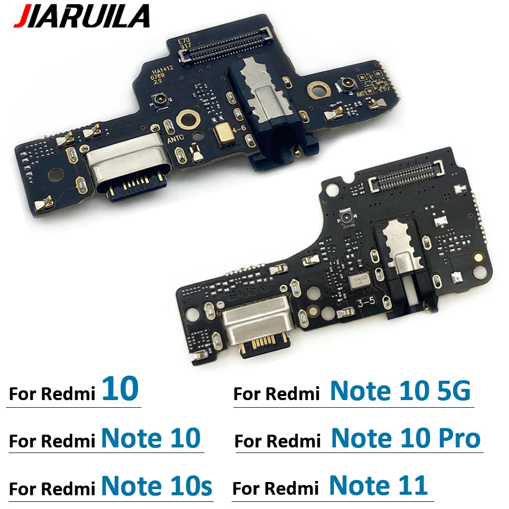 

New USB Charging Port Board Flex Cable Connector Parts For Xiaomi Redmi 10C 10 10 5G Note 10 5G 10 Pro Note 10S 11 Pro Plus 11E