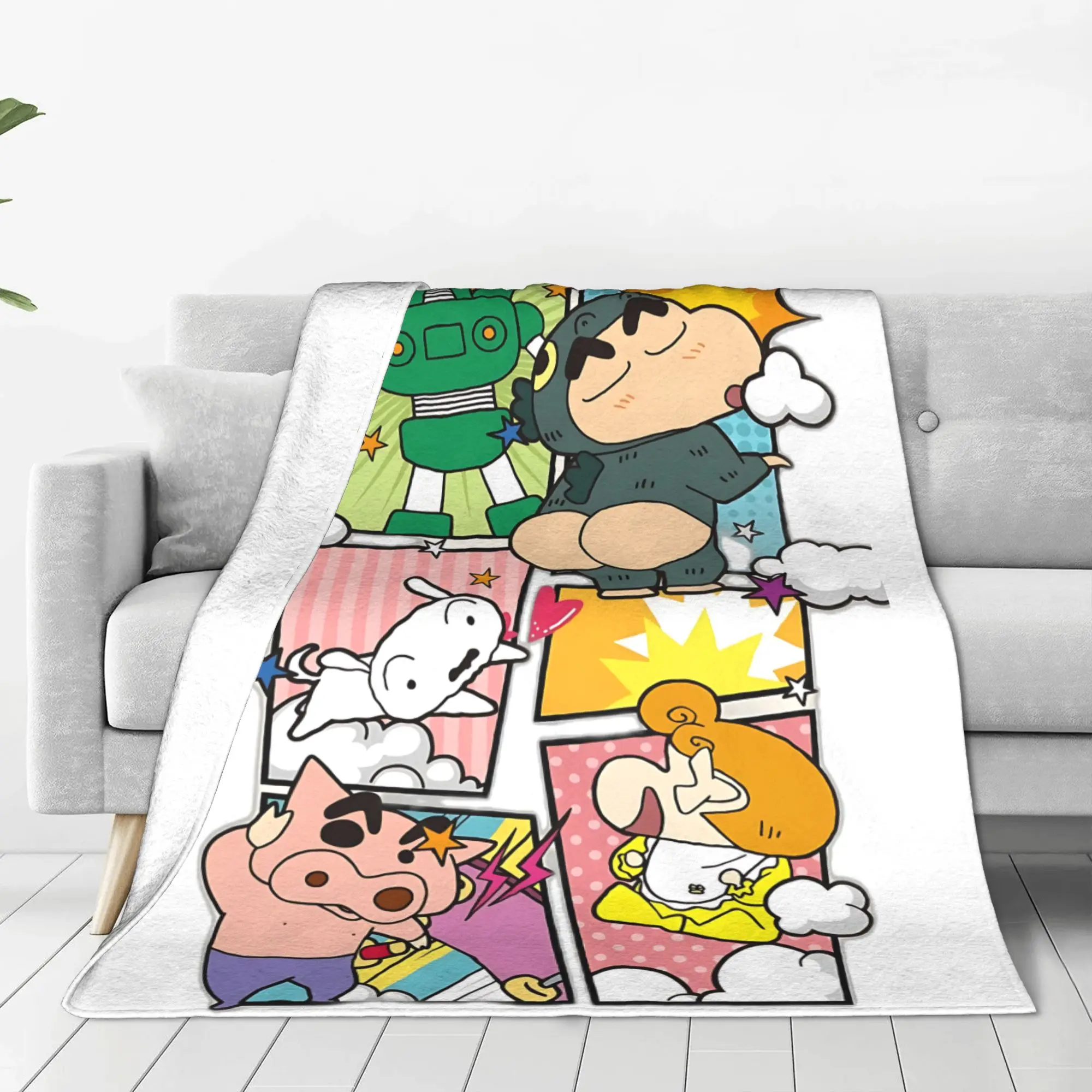 1PC Home Crayon Shin chan‌s  Blanket Throw Super Cosy Plush Living Room Sofa