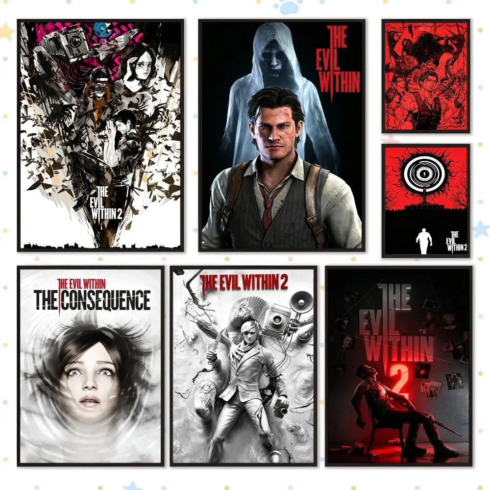 Game Gaming Fantasy The Evil Within Poster PP Self Adhesive Wall Decor Aesthetic Bedroom Gaming Room Home Holiday Gift