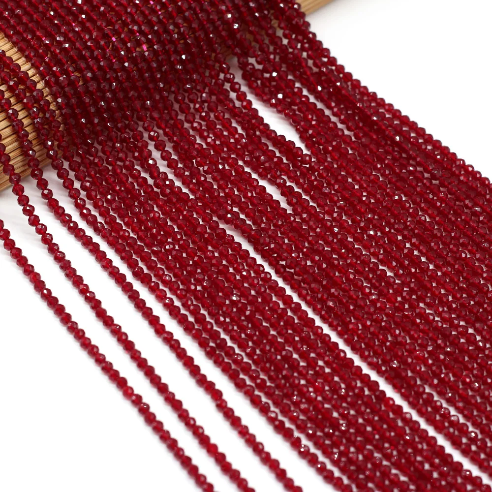 Natural Stones Spinel Wine Red Beads 3MM For Jewelry Making DIY Necklace Bracelet Accessories Healing Gemstone Charms Gift 38cm