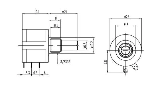 1pc 534-1-1 Spectorl Precision Coil Wire Wound Potentiometer 534 2w 100R 200R 500R 1K 2K 5K 10K 20K 50K 100k