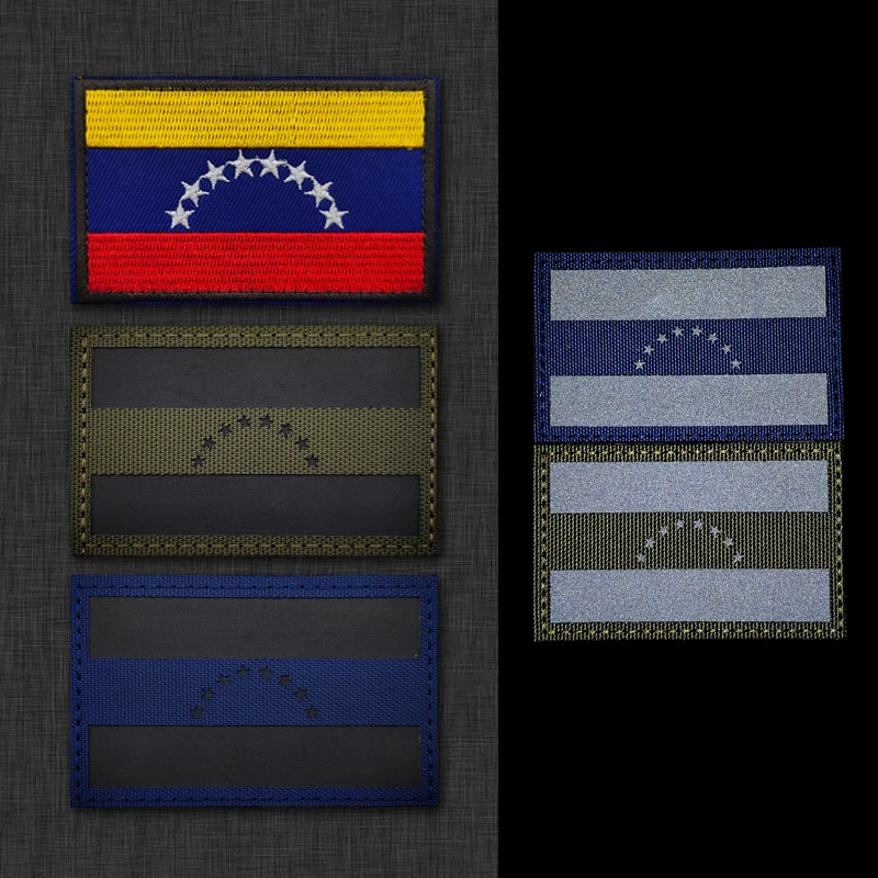 Bandeira venezuela ir bordado braçadeira remendo de borracha militar tático remendo roupas personalidade acessórios adesivo