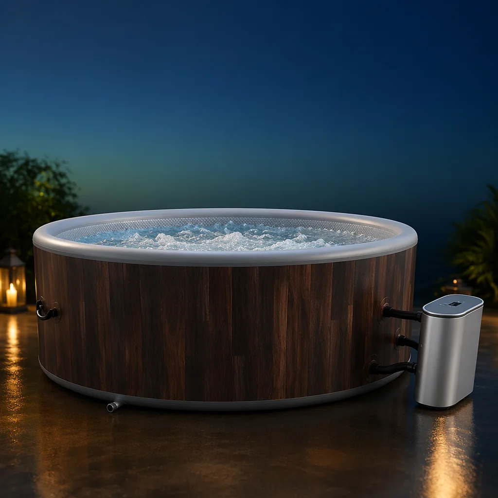 Outdoor Inflatable Jacuzzi Spa Pool for 4-6 People Constant Temperature Brushed Material Bubble Bath for Garden