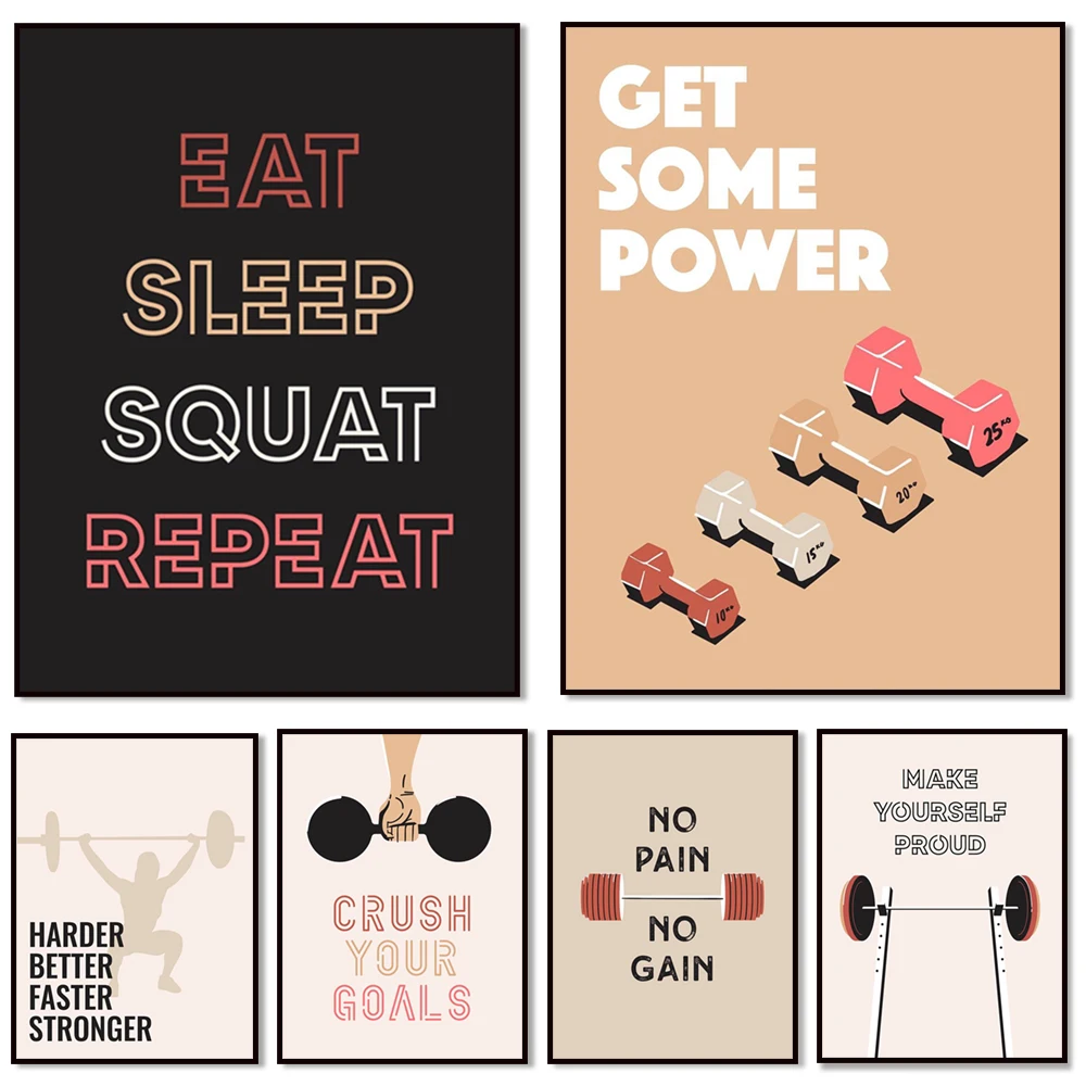 Home gym wall art,  Gallery Wall Print,  Gym Prints, Home Gym Decor, Fitness Wall Art, Instant Download, Gym Sign