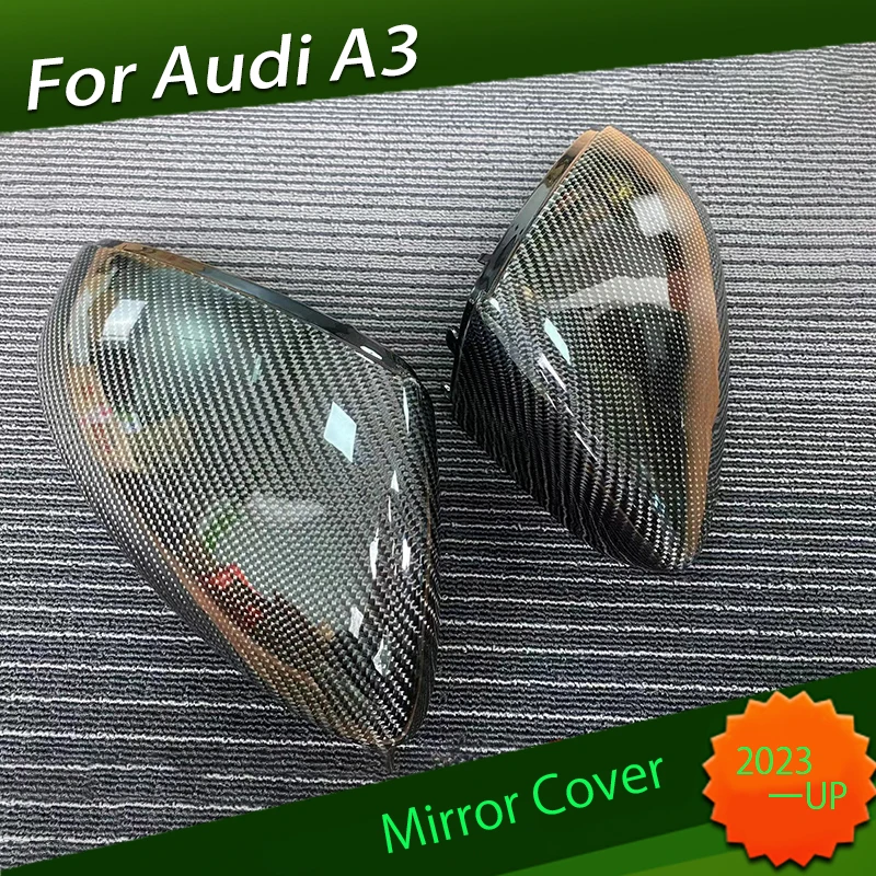 

True Carbon Fiber Rearview Mirror Cover Suitable for Audi A3 2023 Modified Reversing Mirror Housing Decorative Cover Accessories