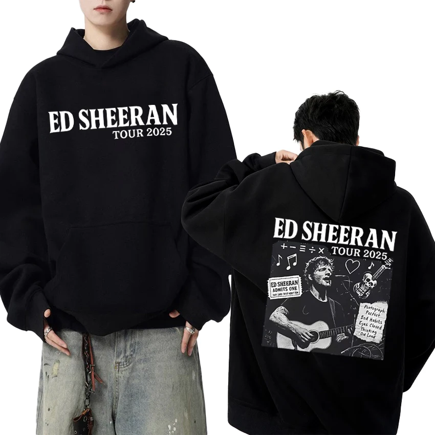 

Autumn Winter Ed Sheeran Tour 2025 New in vintage printed Hoodies Men women Casual Long sleeve pullover Unisex Fleece Sweatshirt
