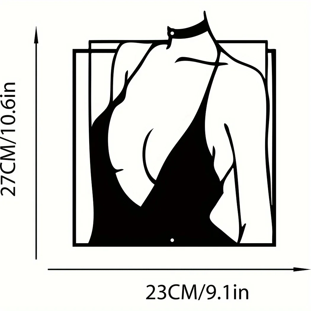 CIFbuy Woman Wall Sign, Metal Wall Art Ornament, Aesthetic Wall Decoration Minimalist Line Abstract Metal Hanging