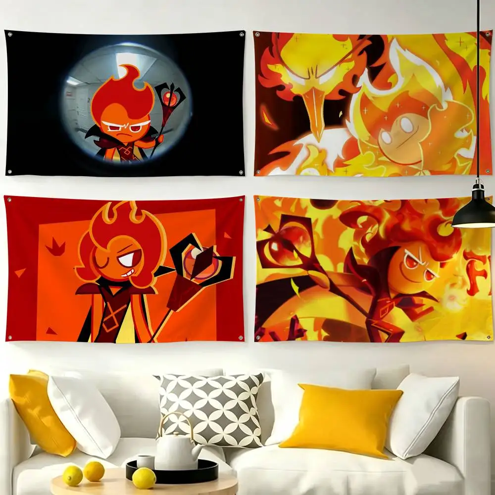 GAME Fire Spirit Cookie Run  Flags Wall Hanging Tapestry Outdoor Garage Room Decorative flag Background Blanket