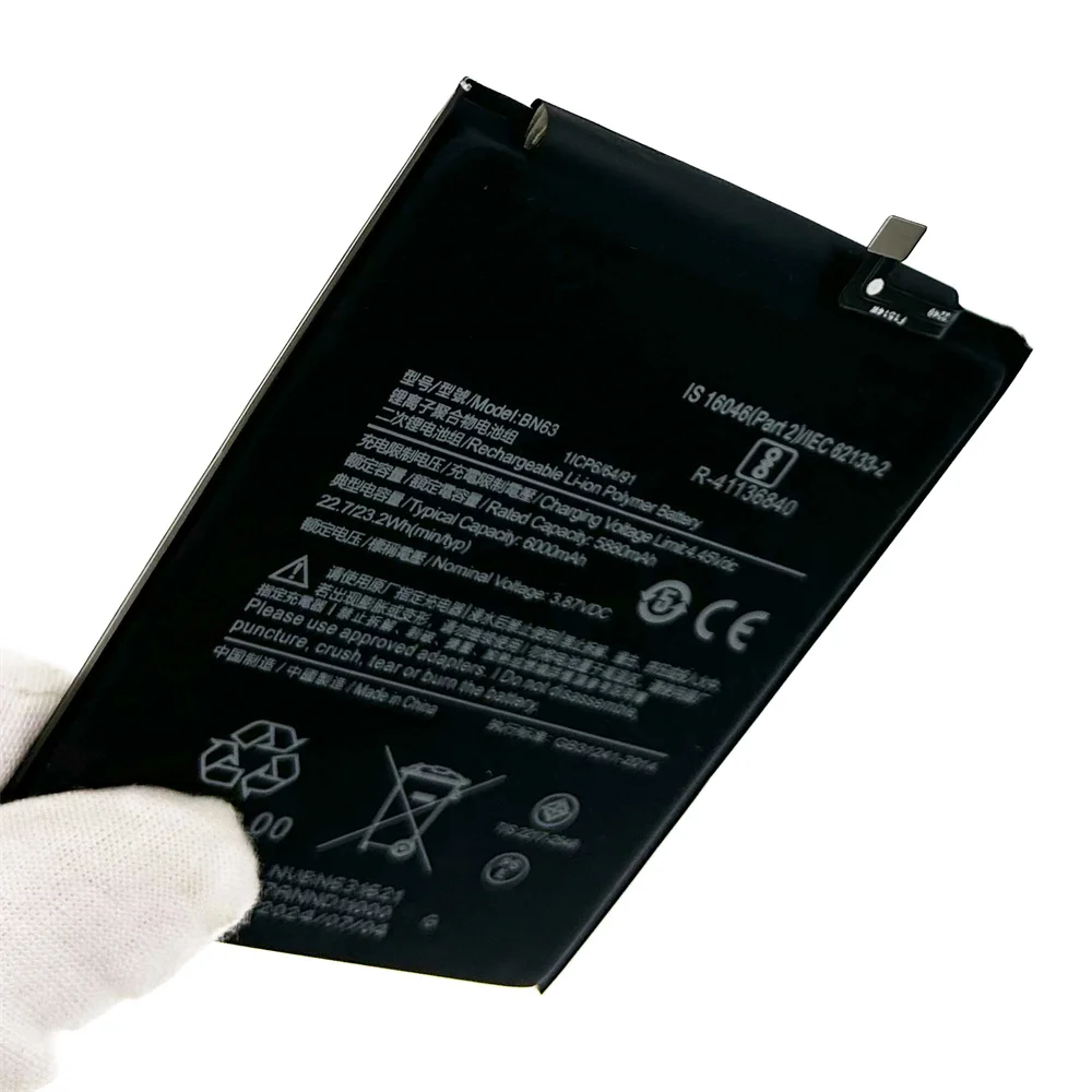 Genuine BN63 6000mAh Battery For Xiaomi RedMi 10/10 PRIME Phone Replacement Batteries