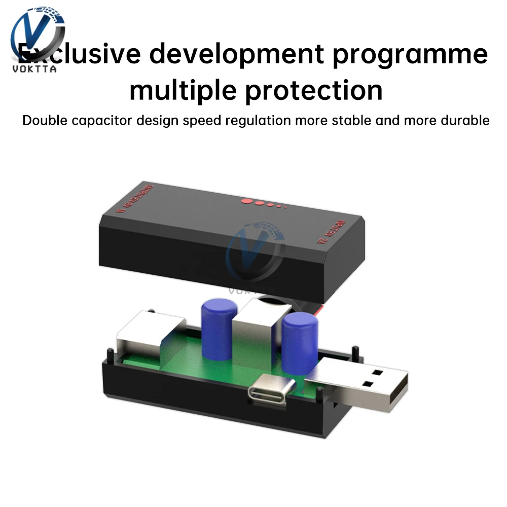 DC 5V 2A PWM Speed Controller 5W Fan Speed Controller Induction Power Supply Voltage Regulator Cooling with Type-C USB Interface