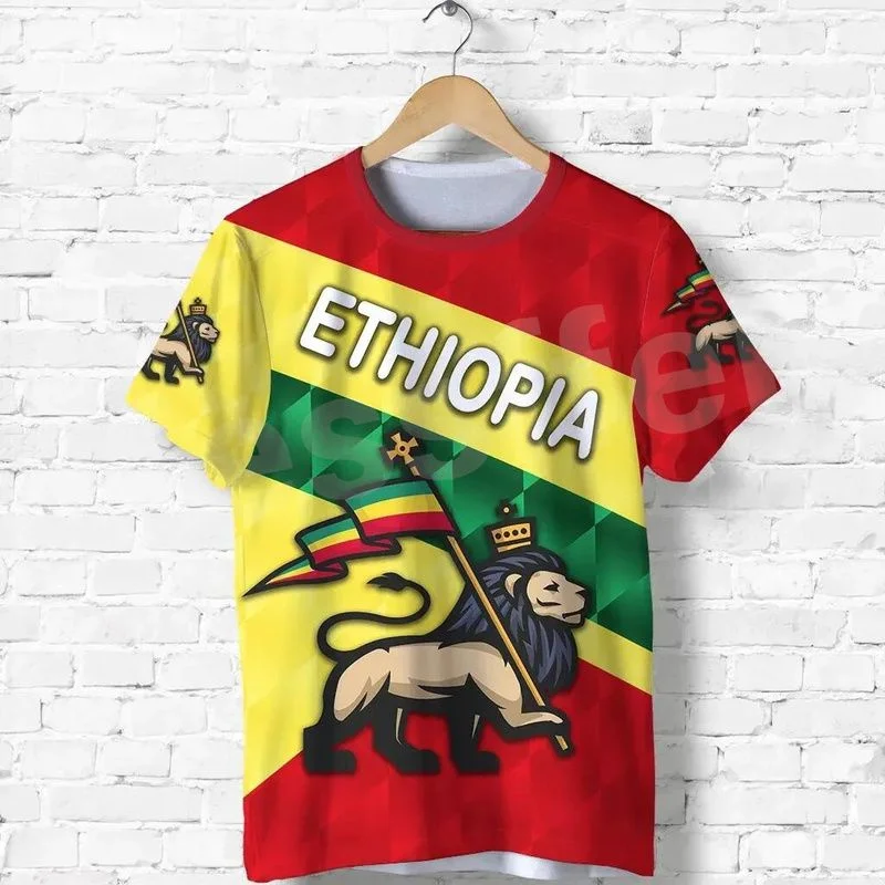 Men's T-Shirts Africa Country Ethiopia Tigray Flag Print Men Women Summer Casual Y2k Tee Short Sleeves Streetwear Top Tees