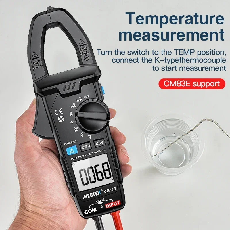 

CM83E 600A AC DC Digital Clamp Meter Multimeter Pinza Amperimetrica True RMS High Precision Capacitance NCV Ohm Hz Current Clamp