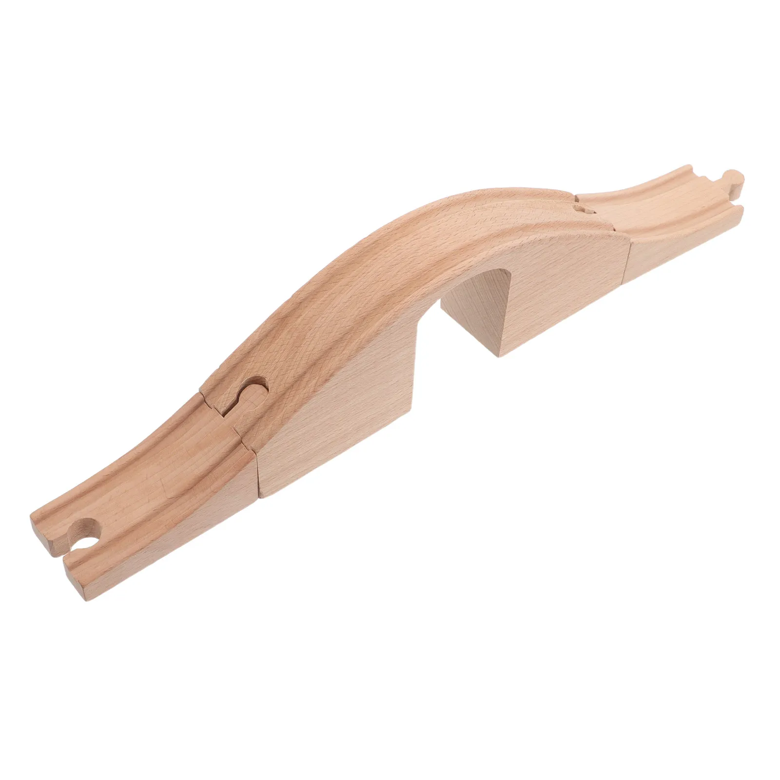 Wooden Train Track Expansion Bridge Pieces Smooth Connectors for Creative Railway Layout and Educational Family Bonding