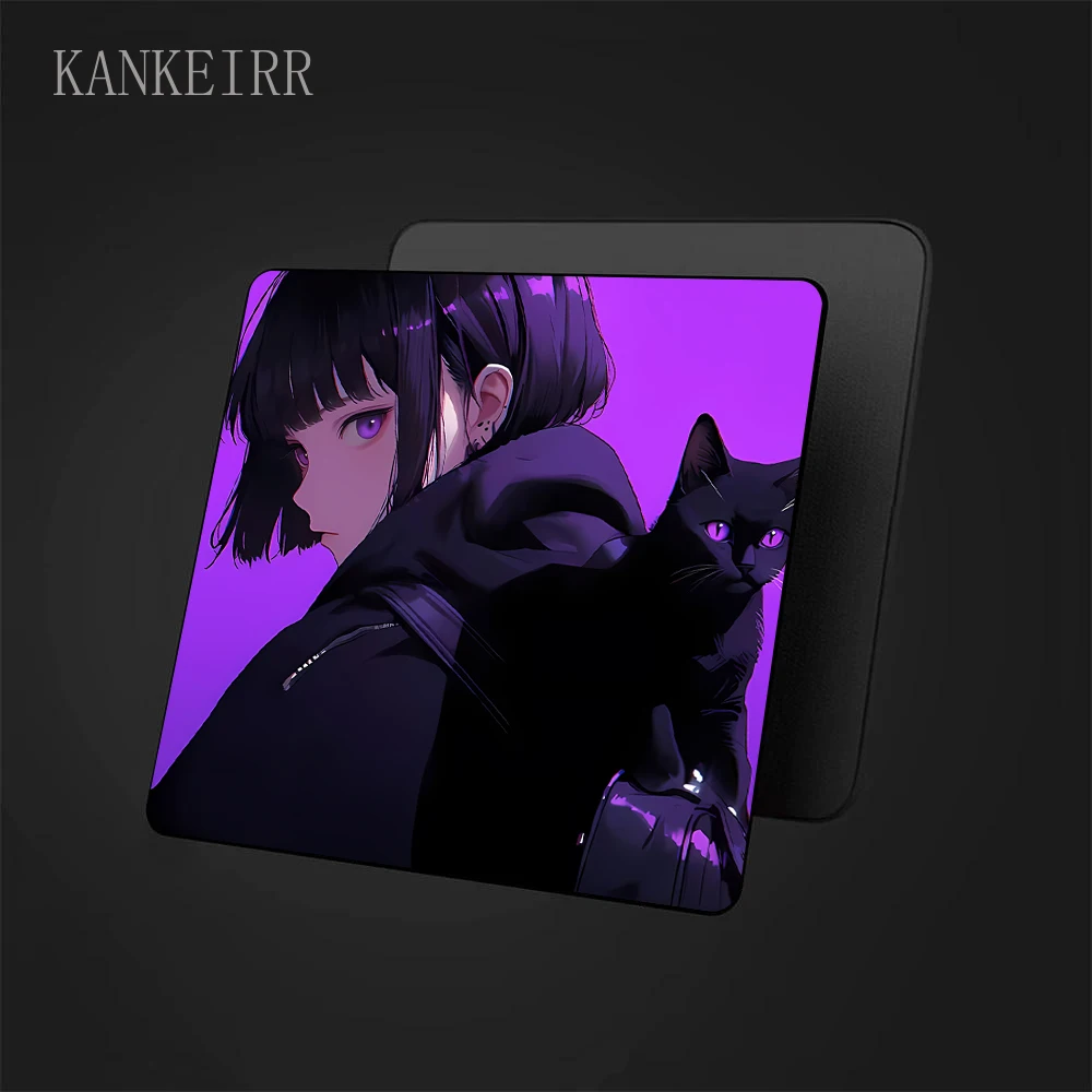 Kawaii Anime Purple Girl Mouse Pad 450x400MM Balance E-Sports Gaming Mousepad Premium Mouse Mat Game Professional Keyboard Mat