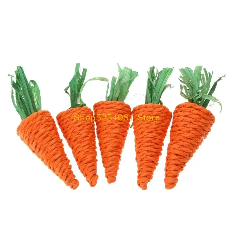 AXYC 5er-Pack Gras-Leckerli, Haustier-Kauspielzeug für Meerschweinchen, Kaninchen, Hamster, Rennmäuse, Kaninchen, natürliches – Detail 2