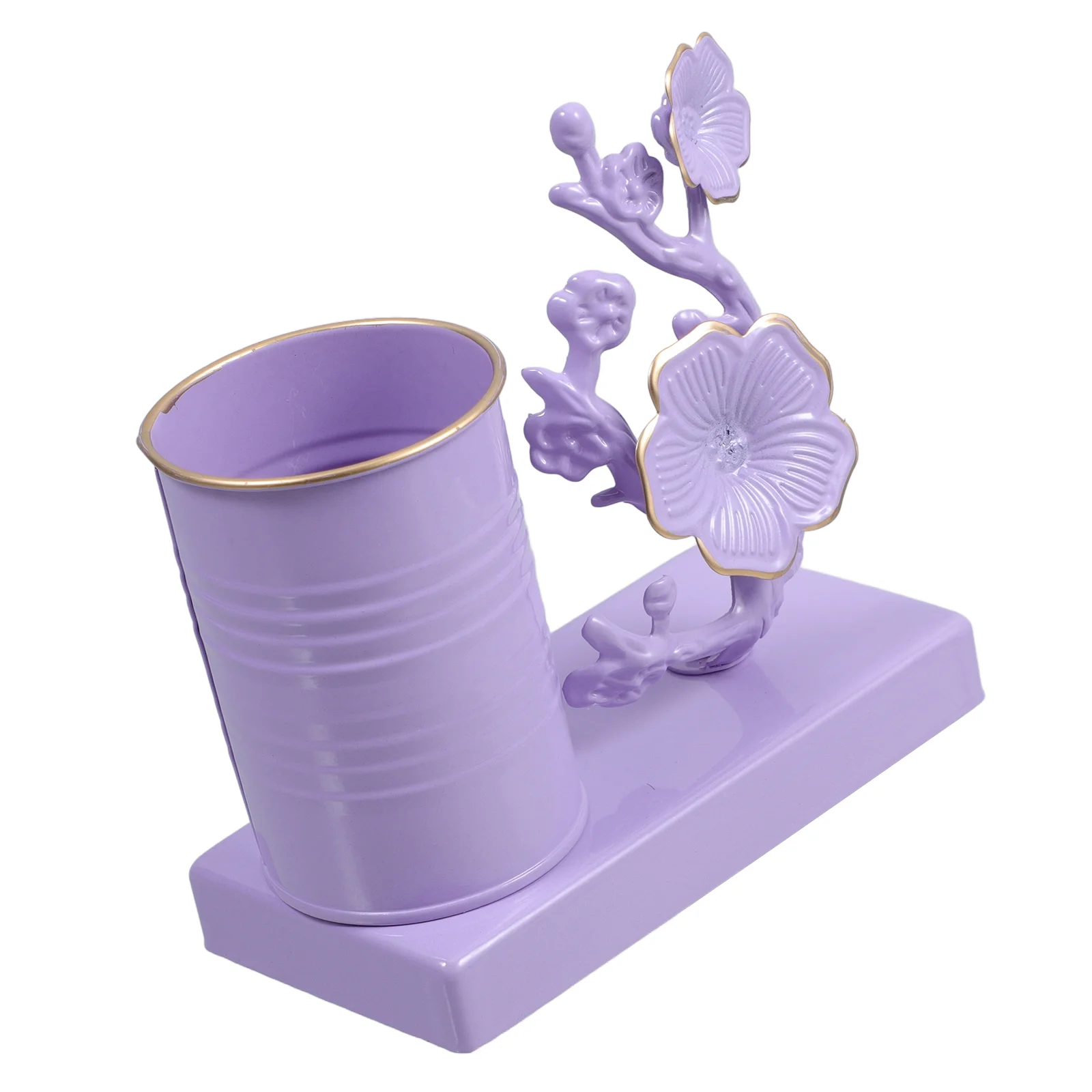 Iron Plum Blossom Pen Holder Office Desk Cup Makeup Brush Desktop for Pencil Holders Cups