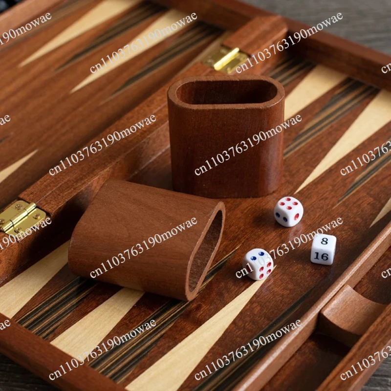 Multi-Size Solid Wood Backgammon Set Premium Mahogany with Solid Wood Veneer Exquisitely Crafted