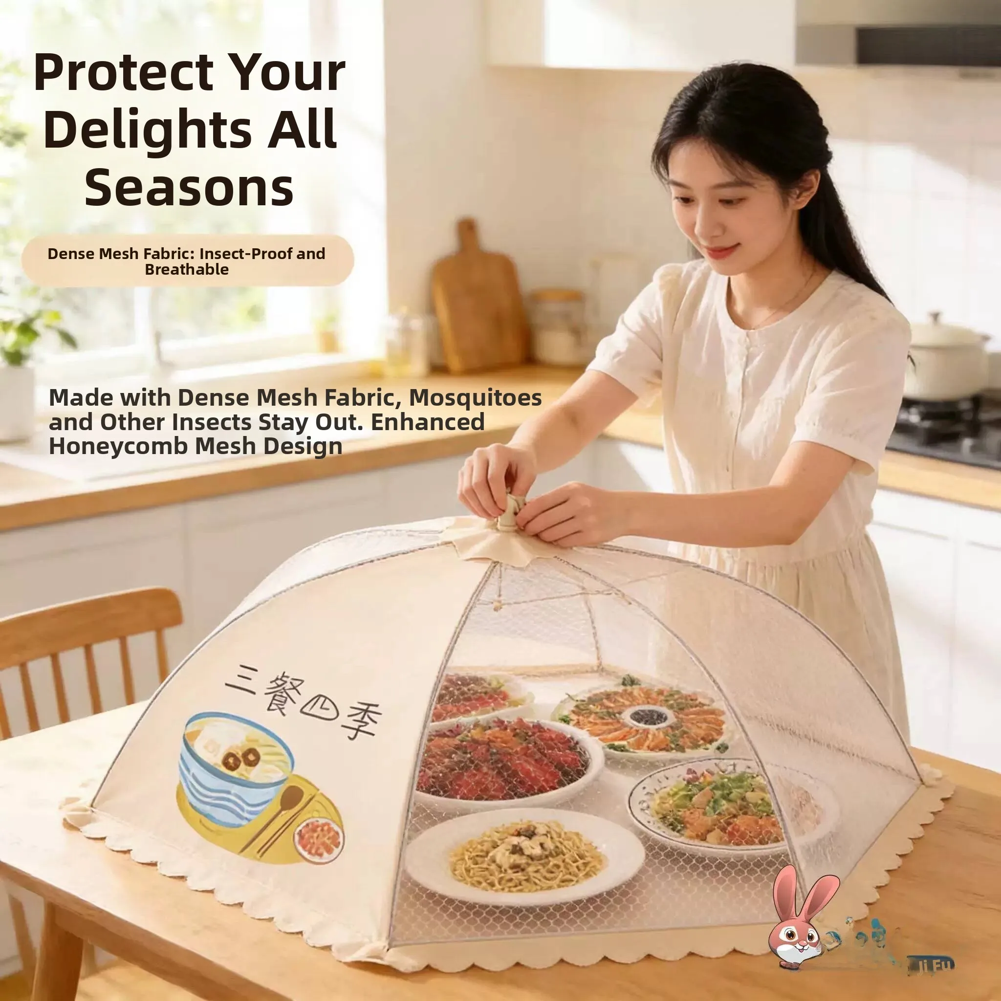 Foldable Kitchen Sink Food Cover Fly Dust Proof Table Mat Dinnerware Protection Home Use Meal Cover Restaurant Grade